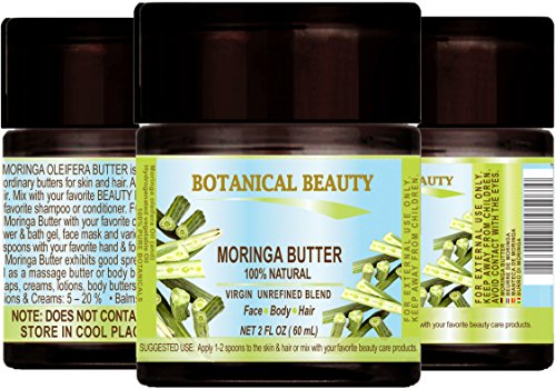 Manteiga de Moringa- óleo natural/virgem não refinado Raw 2 fl.oz.- 60 ml. Para a pele, o cabelo