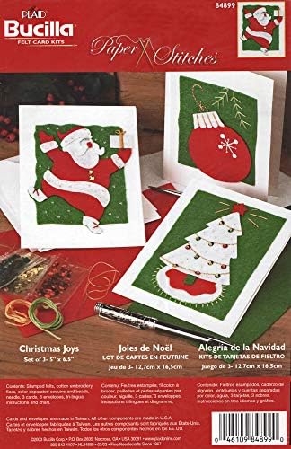 Bucilla 84899 Kit de cartão de feltro de Natal de Natal Christmas Joys Felts lantejoulas de lantejoulas