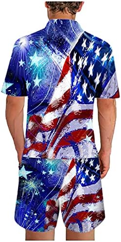 Testros masculinos Printina 3D Independence American Flag Suit Sports Summer Summer Day Men Suits & Sets
