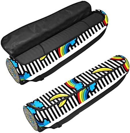 Saco de transportador de tapete de ioga de bananas arco -íris com alça de ombro de ioga bolsa de ginástica