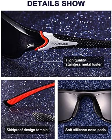 Toodoo 3 pares esportam óculos de sol polarizados para andar de bicicleta de pesca lente TAC Lente Sunglasses