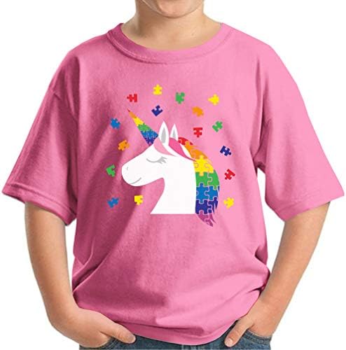 Pekatees Autismo camisa juvenil Autism Unicorn camisa para crianças Mês da conscientização do autismo