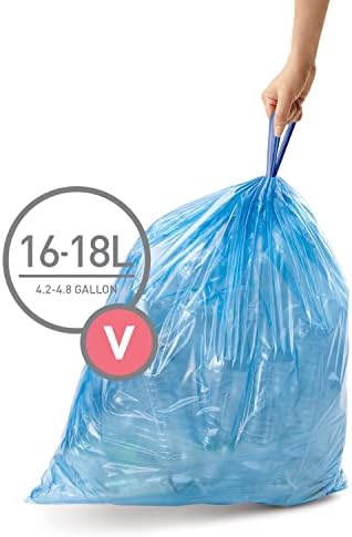 Simplehuman Code V Sacos de lixo de cordão personalizado em pacotes de dispensadores, 60 contagem,