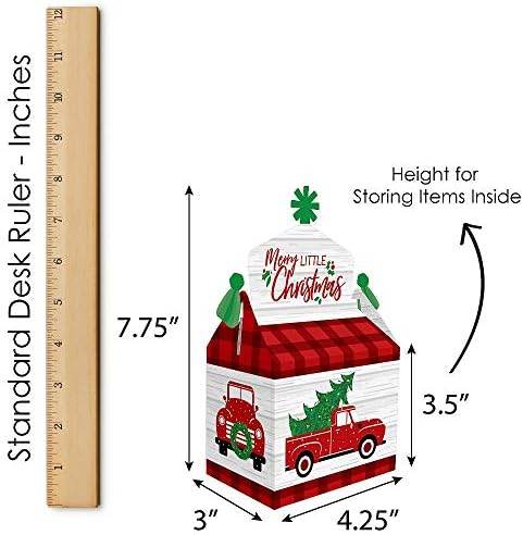 Big Dot of Happiness Feliz Little Christmas Tree - Tratar favores da festa da caixa - Caixas de Goodie de