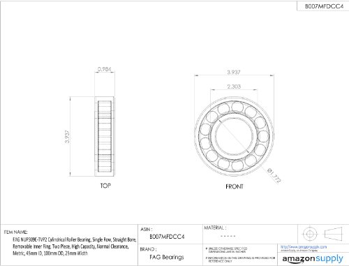 FAG NUP309E-TVP2 rolamento cilíndrico, linha única, furo reto, anel interno removível, duas peças,