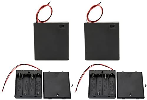 Pacote de suporte de bateria RaOgoodcx 6V AA ， 4x 1,5V AA Caixa de bateria com cabos de fio e