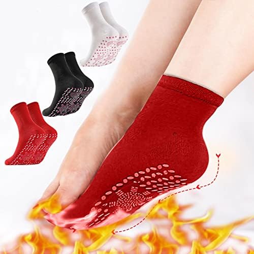 Meias aquecidas, meias de modelagem de auto-aquecimento da acupunda turmalina, meias de algodão quentes e resistentes