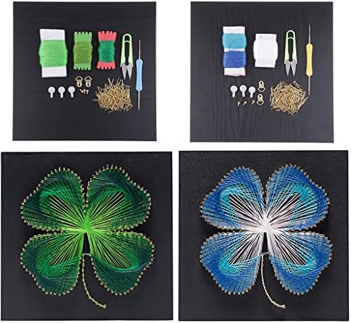 Leige 30x30cm Pin String Art Lucky Flower Leaf Diy Home Decoração de Decoração de Kits de Arte para