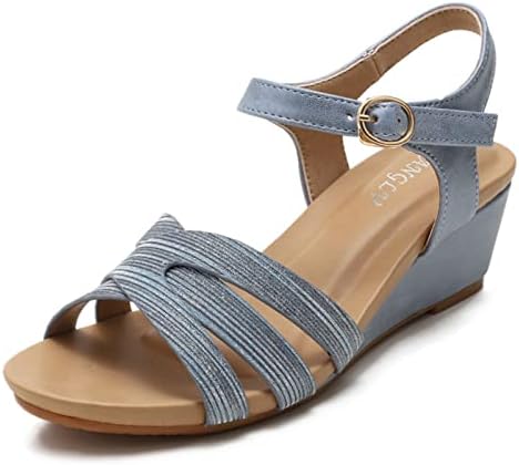 Waserce High Heel Wedges Sandals for Women Sandálias de salto de verão Mulheres moda casual One Word Burchle