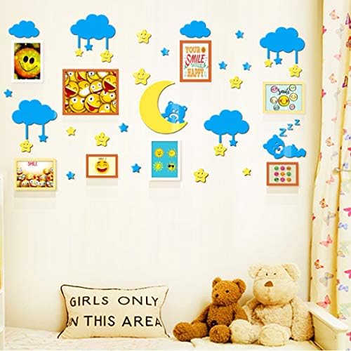 Adesivo de parede para berçário de jardim de infância decoração de quarto de crianças estrelas criativas