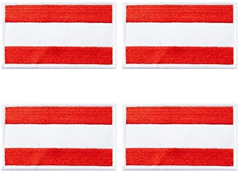 4pcs Áustria bandeira austríaca remendos, gancho e loop bandeira bordada Bandeira tática Patches táticos