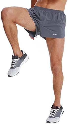 Shorts de corrida de 3 polegadas masculinos do UpoSower - shorts atléticos de secagem rápida leve