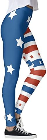 Calças de ioga plus size para mulheres 3x Flare USA Running Pants Flag da bandeira patriótica American