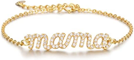 Bracelet Mama para mulheres 24K Real Gold preenchido 925 Presentes de prata esterlina para nova mãe,