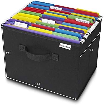 Caixa de armazenamento de arquivo dobrável 12,5 x 9,5 x 9.5 mantém pastas de arquivo suspensas