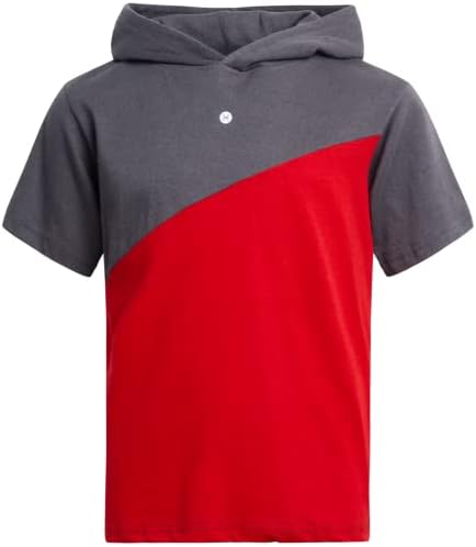 Conjunto ativo dos garotos rbx - camiseta de manga curta com capuz de 2 peças e corredores de lã