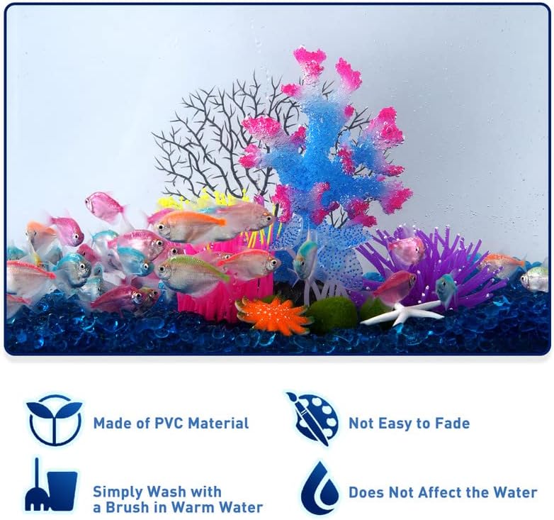 Conjunto de kits de decoração de corais aquários de 10 peças, ornamento colorido de coral para ambientes