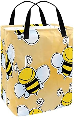 Padrão de abelhas 60l Lavanderia de roupas de roupas largas de roupas grandes de roupas de cesta com alças para
