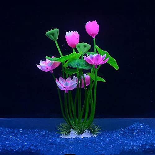 Lemall Simulação Lotus Simulação de aquário de lótus Decorações de tanques plantas Flores Decoração