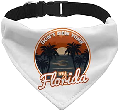 Não Nova York, minha Florida Pet Bandana Collar - Palms Scondf Collar - Bandana de cachorro impresso - S