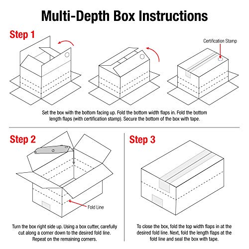 AVIDITI MD1188 Caixa de papelão com várias profundidades de papelão 11 3/4 L x 8 3/4 W x 8 3/4 H,