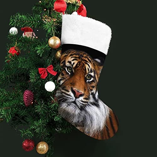 Tiger Red Christmas Holiday meias decorações de casas para lareira da árvore de Natal Meias penduradas