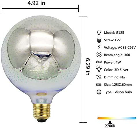 4pcs E27 Edison Bulb, Edison Classic 3D Bulbo Firework LED LED LED LED