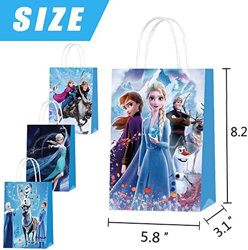 20 PCs Frozen Party Favor Smags, Frozen Kraft Paper Goodie Bags com Handles Small Gift Sachs Sacos