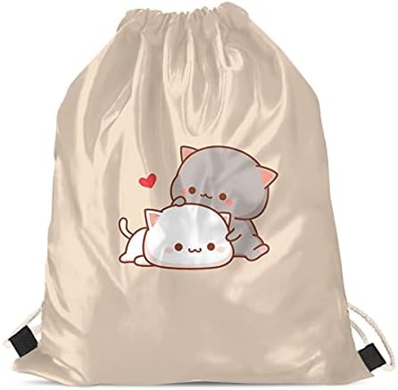 Upetstory adorável gato sacos sacos de cordas de corda saco de ginástica saco de ginástica para mulheres meninos garotos esportes batendo bolsa de armazenamento de viagem