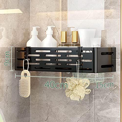 Plataforma de banheira Isigma Cack de parede com prateleiras de banheiro de gancho Auto -adesivo Aço