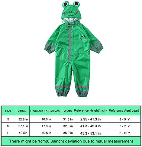 Terno de chuva Ssawcasa Toddler, traje infantil à prova d'água, casaco de chuva de bebê unissex CoverAll