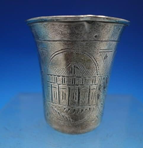 Copa de prata esterlina russa para vodka c. 1893 2 5/8 x 2 1/4