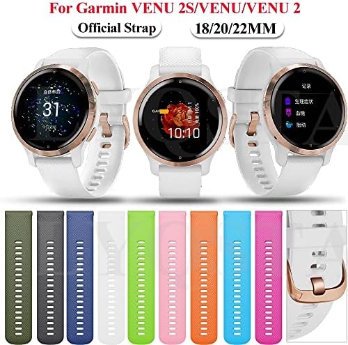 Hwgo 18 20 22mm Smart Watch tiras oficiais para Garmin Venu 2 Silicone Wrist Belt para Garmin Venu 2s Sq