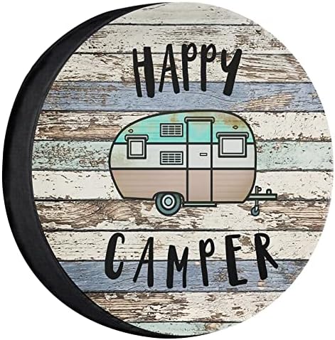 YZ-Mamu Happy Camper Camper Spare Tampa à prova de poeira para jipe ​​trailer RV SUV Camper Camper Trailer Acessórios