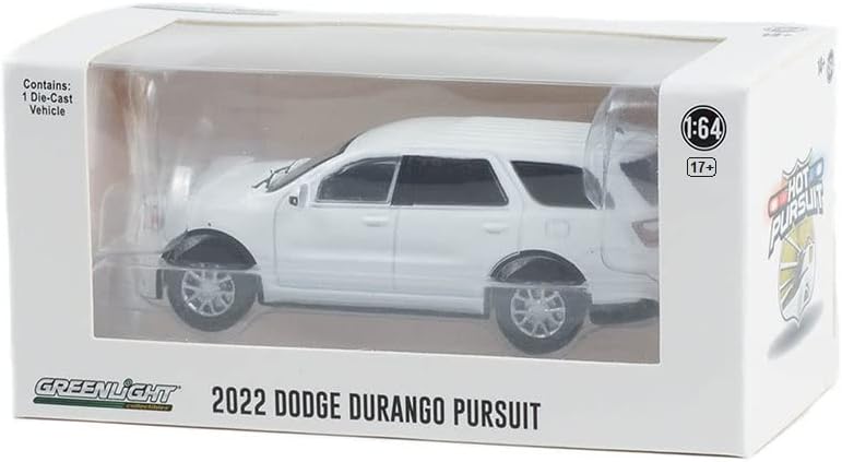 Greenlight 43003-N Hot Pursuit- 2022 Dodge Durango Pursuit Police- White 1:64 Scale Diecast