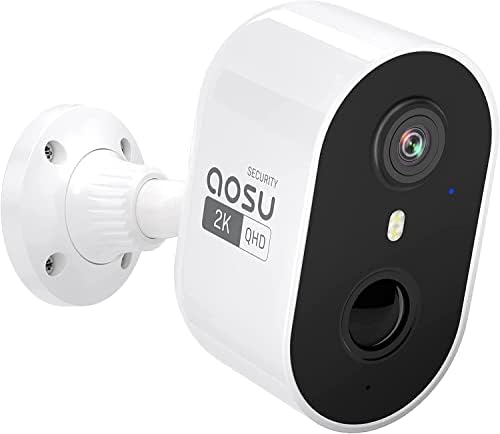 Aosu 2K Câmeras de segurança sem fio ao ar livre, bateria alimentada para câmeras de segurança doméstica