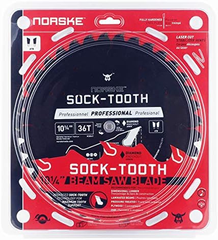 Norske Tools NCSBS421 10-1/4 polegadas 36 dente de viga de dente lâmina com 5/8 polegadas e diamante knockout