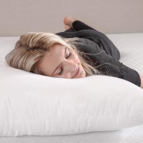 Travesseiro de cama antimicrobiana biopedic com tecnologia anti-odor ultrafres embutida, 2 contagem,