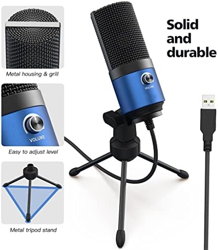 O microfone de gravação de condensador USB Wionc Metal é adequado para notebook Computador de gravação