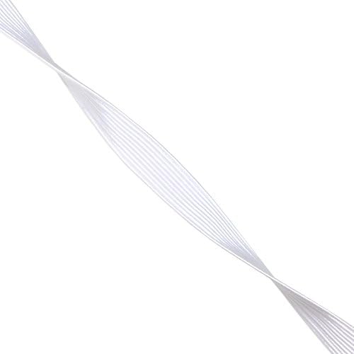 Mandala cria faixa elástica plana, rolo de cordão de cinta esticada trançada para costura e criação; 3/8 polegadas 10mm 50 jardas brancas