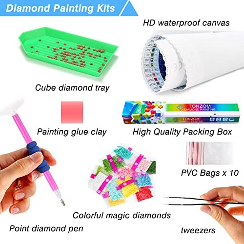 Kit de pintura de diamante de diamante Vikmari DIY 5D para kits de arte de diamante para adultos tinta
