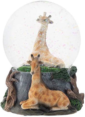 Giraffe Friend Casal Casal 100mm Musical Snow Globe toca música nascida de graça