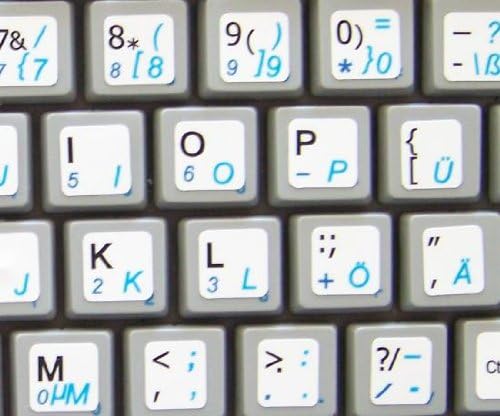 Adesivos de teclado em inglês alemão adesivos brancos