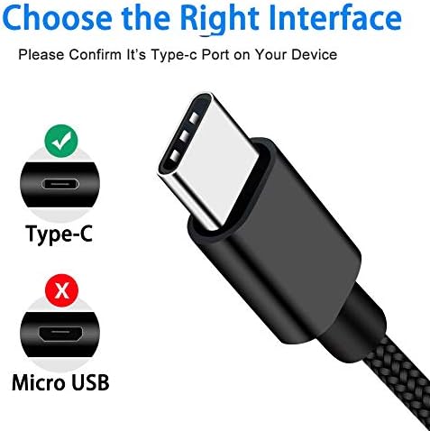 Cabo USB C curto 1,5 pés 3 pacote USB Tipo C carregador trançado o cabo de carregamento rápido para