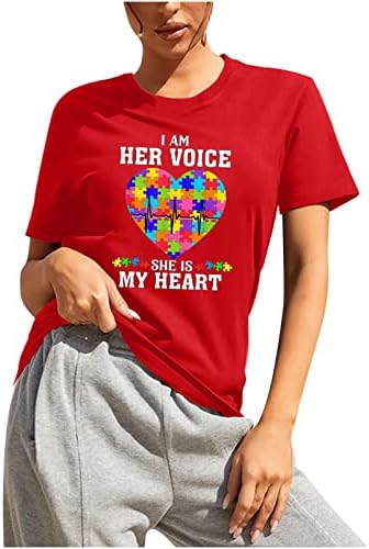 Eu sou sua voz, ele é minha camiseta de coração feminino casual de verão de manga curta camiseta camisetas