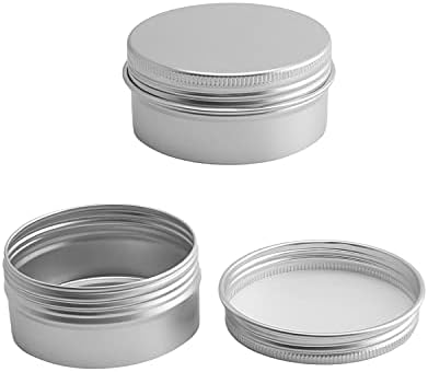 Bettomshin 3pcs 2,7 oz 80ml latas de alumínio redondo com tampas superiores, latas de metal latas de