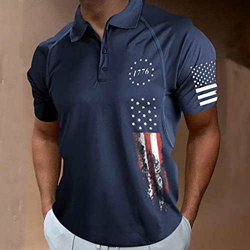 BMISEGM SUMPLEM MENS CHAMISTAS DO MONS MENS Independência Dia American Bandle Shirts Sleeve curta Performance Hom