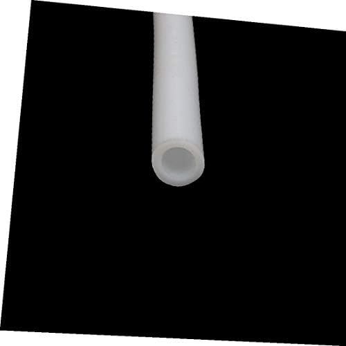 X-dree 4mm x 6mm diâmetro resistente ao calor Tubo de mangueira de borracha de borracha Branco de 1m de comprimento