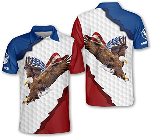 Camisetas de golfe de bandeira americana personalizadas de Lasfour para equipe, camisas de golfe patrióticas