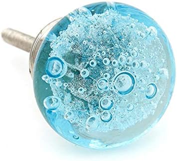Restaurar surgir Bubbles azuis aqua Gaveta decorativa de vidro, armário de cozinha ou maçaneta